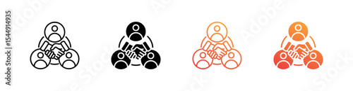 Collaboration Multiple Style Icon Set Collection 