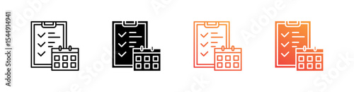 Schedule Multiple Style Icon Set Collection 
