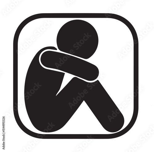 silhouette of person sitting with head in hands inside frame symbolizing stress or emotional distress