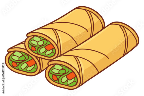Crispy Spring Roll Vector Clean Look