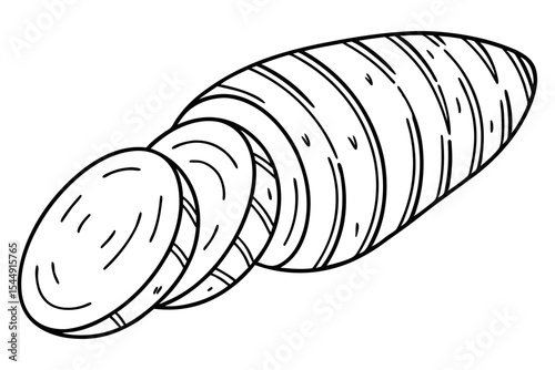 Taro Root Minimal Style Vector Art