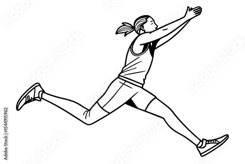 Athlete Performing Long Jump Silhouette
