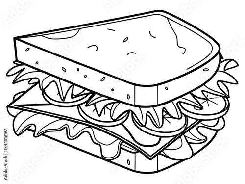 Tasty Sandwich Icon Isolated on White