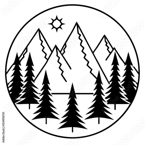 Peaks & Pines Vector Art