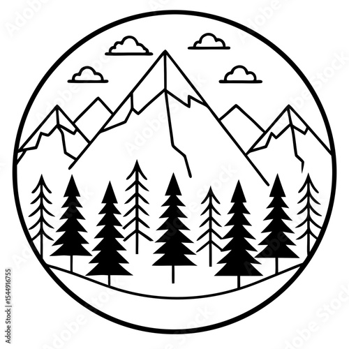 Peaks & Pines Vector Art