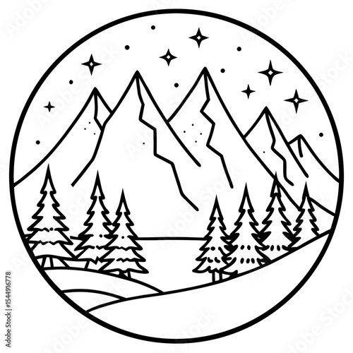 Peaks & Pines Vector Art