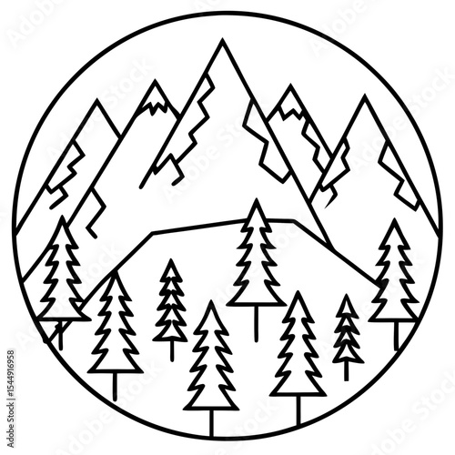Peaks & Pines Vector Art