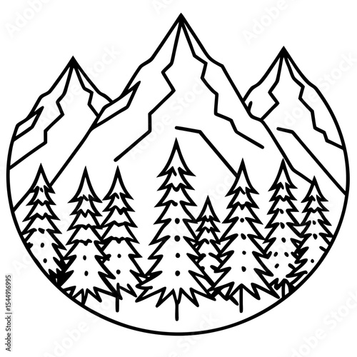 Peaks & Pines Vector Art
