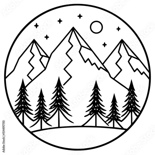 Peaks & Pines Vector Art