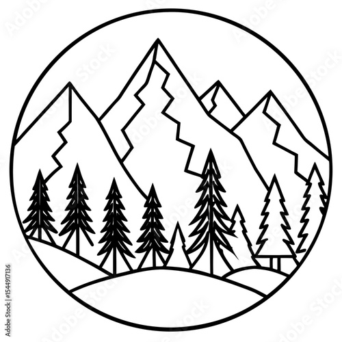 Peaks & Pines Vector Art