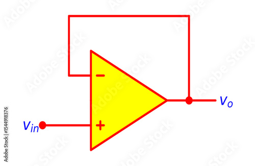 Op-Amp Voltage Buffer Circuit Diagram Electronics illustration for various educational projects 