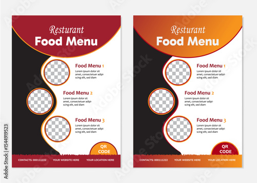 Restaurant flyer, food flyer/ food menu, restaurant poster/ banner design template for print or social media post or online promotion 