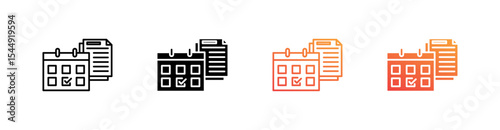 Calendar Multiple Style Icon Set Collection 
