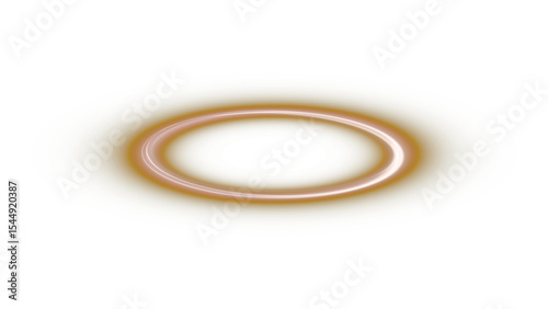 Golden glowing halo with a warm, divine radiance, ideal for symbolizing purity, sainthood, or ethereal blessings in religious or fantasy designs with a transparent background.

