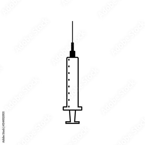 Medical Syringe Icon  A Clean Vector Illustration of a Hypodermic Needle