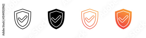 Shield Multiple Style Icon Set Collection 