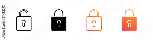 Padlock Multiple Style Icon Set Collection 