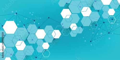 Molecule structure with particles. Scientific medical research. Science and technology background. Molecular concept