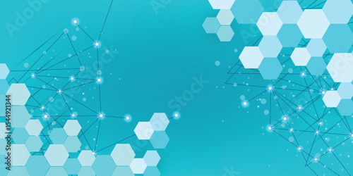 Molecule structure with particles. Scientific medical research. Science and technology background. Molecular concept