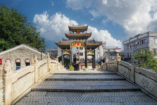 Foshan city, Guangdong, China. Fengjian Water Township (Fengjian Village). The village has a long history and features historic sites throughout. Typical Lingnan style water town.