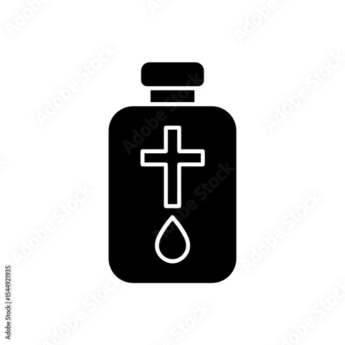 Holy oil bottle icon in filled style – symbol of anointing and blessing