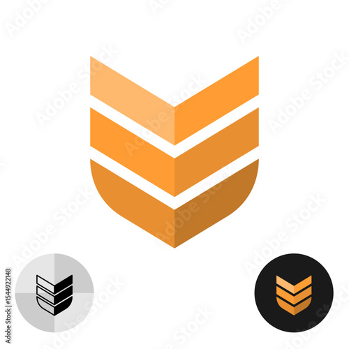 Wheat ear shaped as the shield symbol icon. Protection of harvest in agriculture industry concept sign
