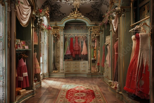 High Quality Visual of Interior View of a Dress Shop with Stylish Decor