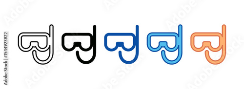 Scuba Diving Icon Set Multiple Style Collection