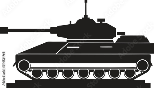 military weapon tank silhouette vector