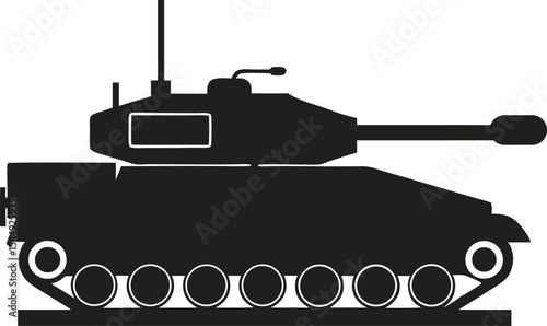 military weapon tank silhouette vector