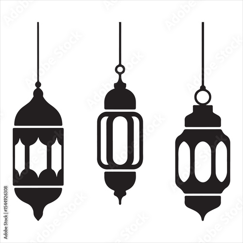 Minimal Hanging Lantern Vector Design Reflecting Peace, Light and Forgiveness