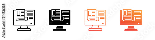 News Multiple Style Icon Set Collection 