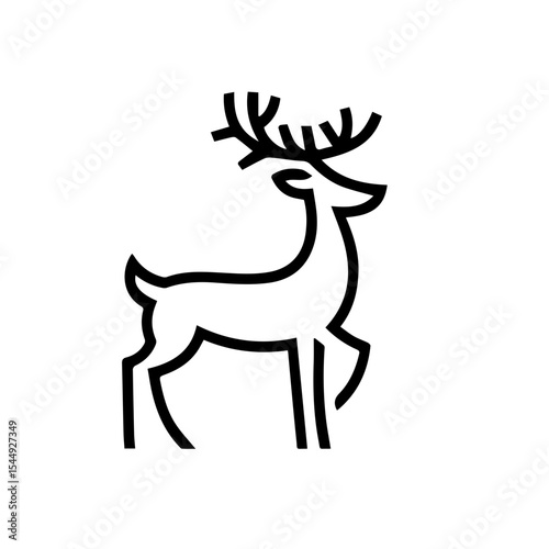Deer Running And Jumping Illustration - VECTOR
