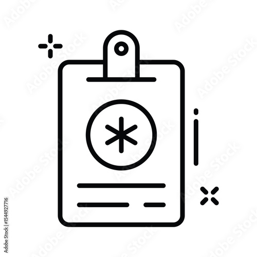 A premium linear icon showing hospital card id