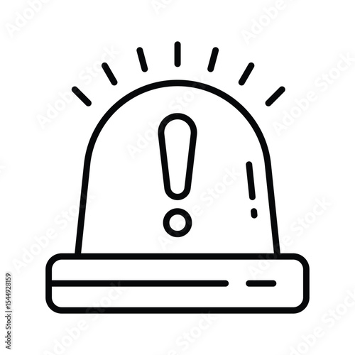 Well crafted outline style icon of emergency siren light