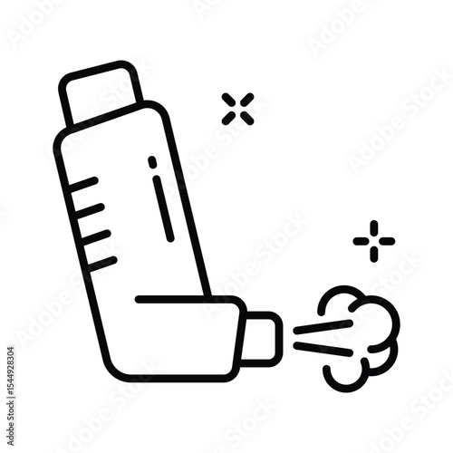 An outline style icon showing inhaler for asthma relief