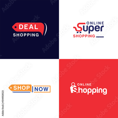 online shopping logo text wordmark deal shop now ecommerce text for website and social media