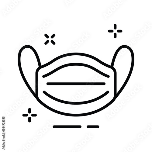 Here is a linear style icon of face mask protection