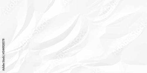 White crumpled and creased paper abstract texture background. panorama grunge wrinkly paper texture background, crumpled pattern texture.3d crumpled white paper texture.