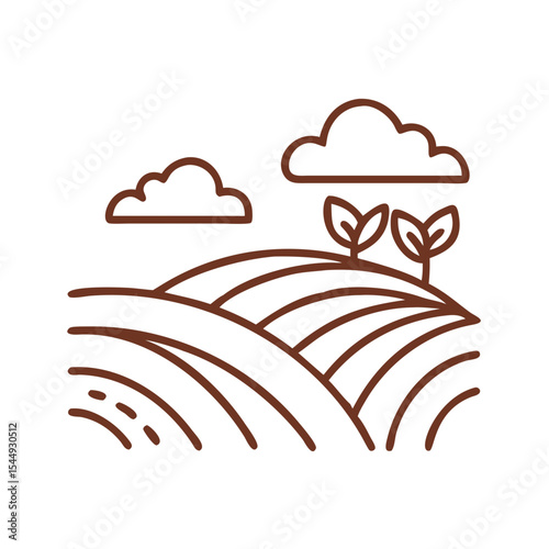 Rice field terrace icon