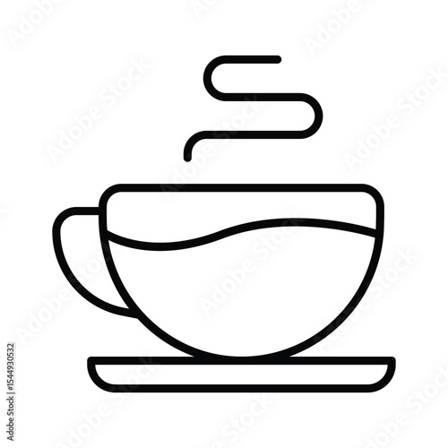 An amazing outline icon of hot herbal tea cup