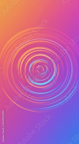 Mesmerizing concentric circles on radiant gradient background visual aesthetic