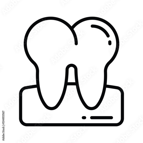 Here is a premium outline icon showing tooth
