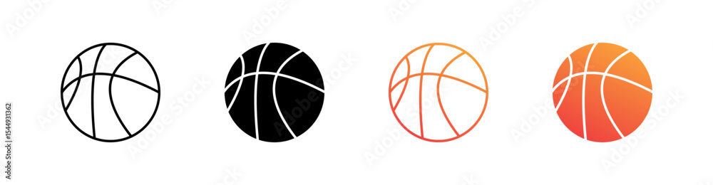Obraz premium Basketball Multiple Style Icon Set Collection
