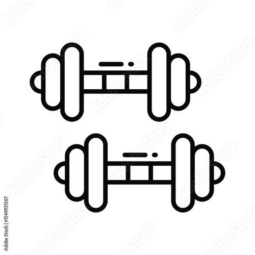 Check out this linear icon of dumbbells for physical fitness