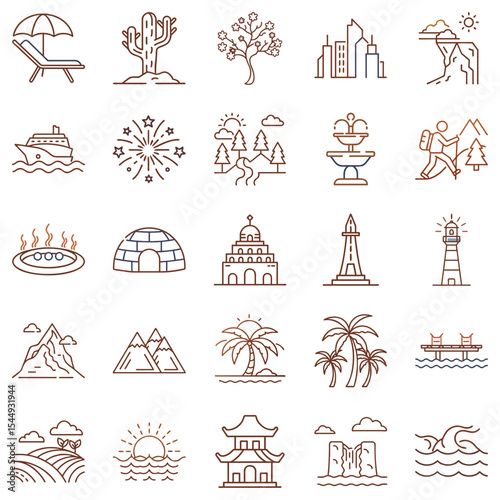 A set of Landscape & Nature Icons 