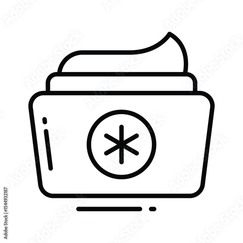 A well crafted outline icon of medicated cream in jar