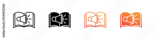 Audio Book Multiple Style Icon Set Collection 