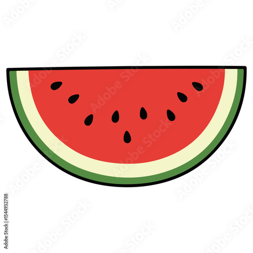 Watermelon vector illustration, simple design