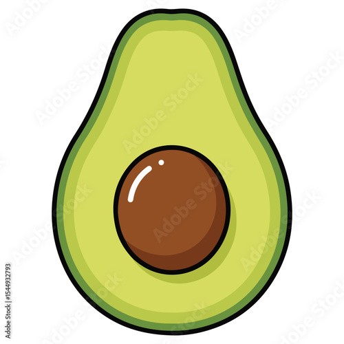 Avocado vector illustration, simple design